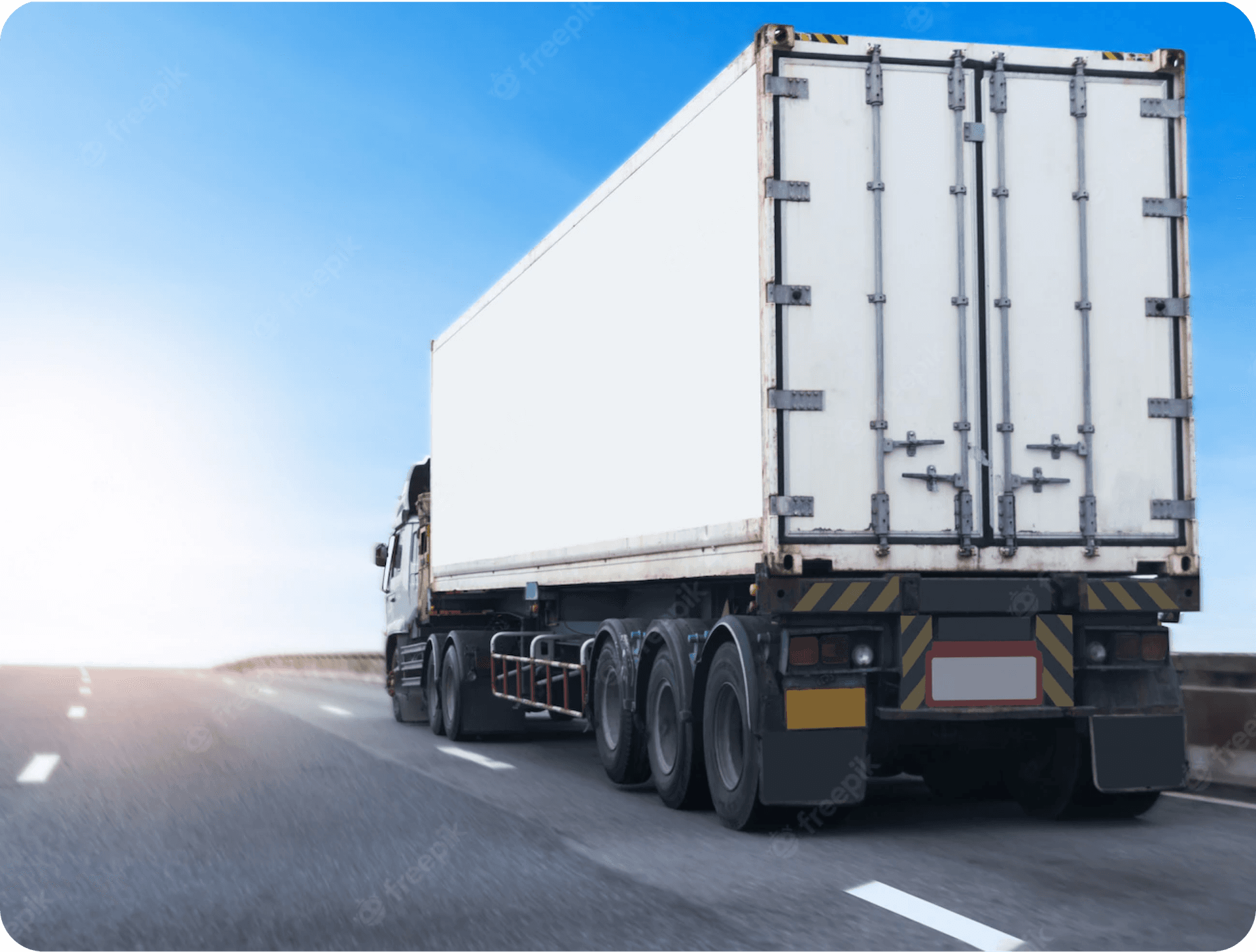 Truck driving on highway